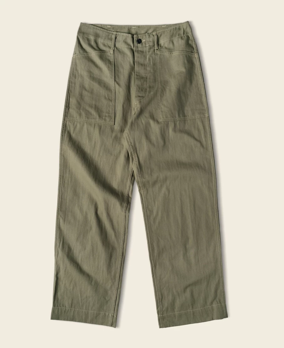 Bronson USMC P-41 HBT Utility Fatigue Trousers for Men - Olive Military Work Pants
