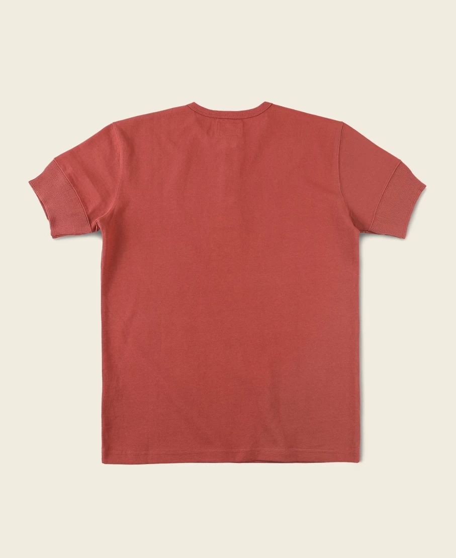Bronson Men's Vintage Red Henley Short Sleeve T-Shirt