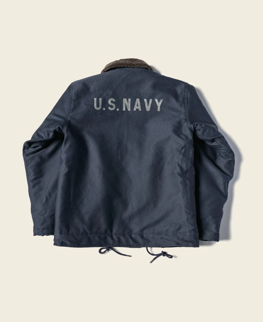 Bronson Men's Navy N-1 Deck Jacket - 1943 US 1st Type Stencil Military Style Coat