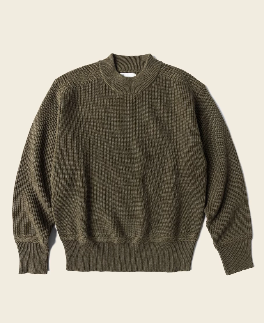 Bronson Men's Olive Wool USN Sweater - Vintage Pre-War Military Style