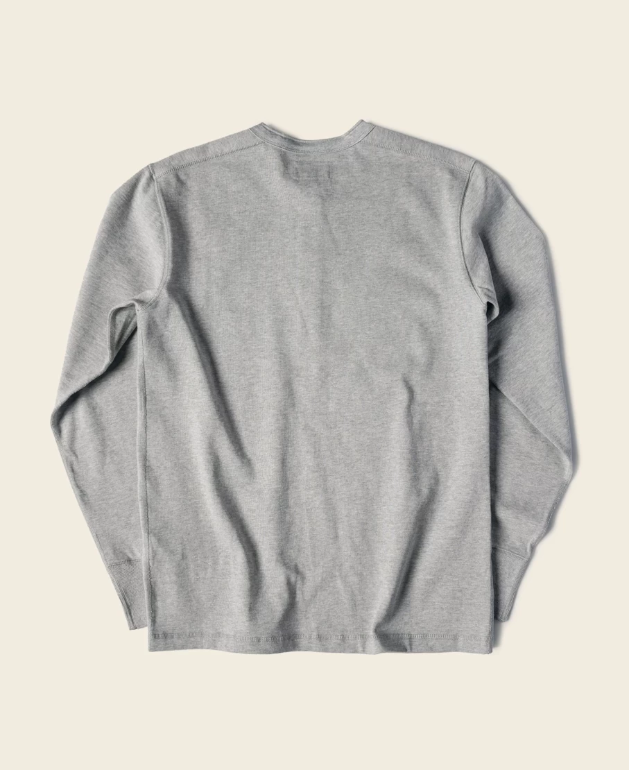 Bronson Men's Vintage Gray Long Sleeve Henley Shirt