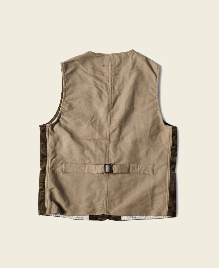"Bronson Men's 1930s Light Brown Corduroy Hunting Vest - Vintage Outdoor Shooting Jacket"