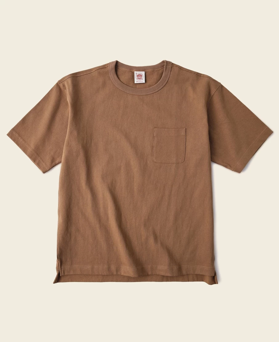 Bronson Men's Light Brown Classic Pocket T-Shirt - 9.8 Oz Soft Cotton Tee