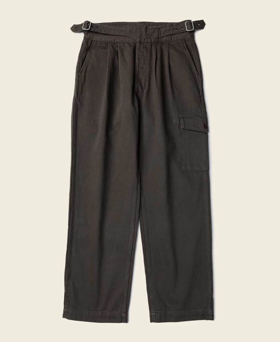 Bronson Men's British Army Style Gurkha Bermuda Shorts in Brown Bedford Cord Fabric