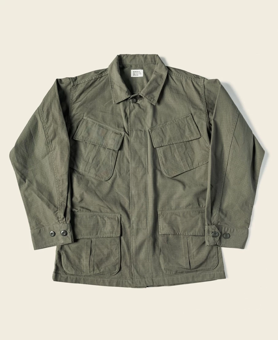 Bronson Men's Olive US Army 5th Model Tropical Jungle Fatigue Jacket Military Vintage