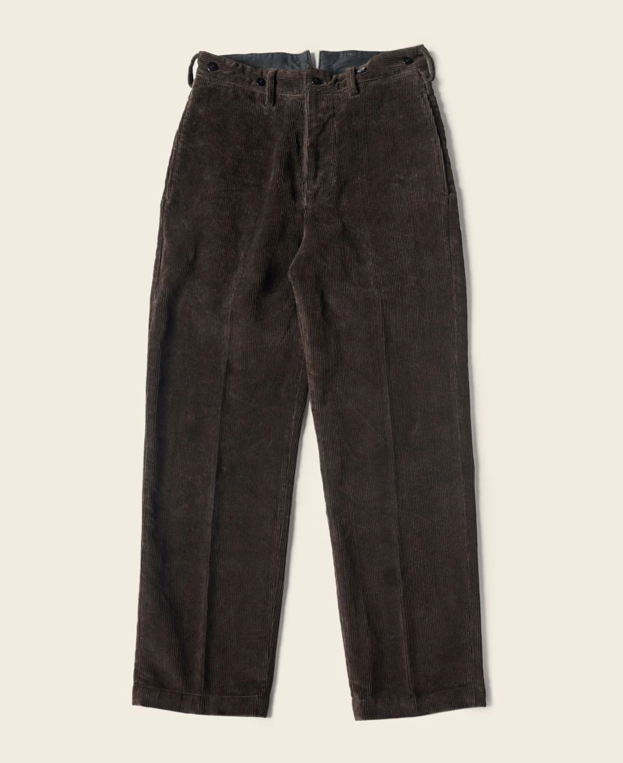 Bronson Men's 1920s Heavy-Duty Brown Corduroy Work Pants Vintage Style