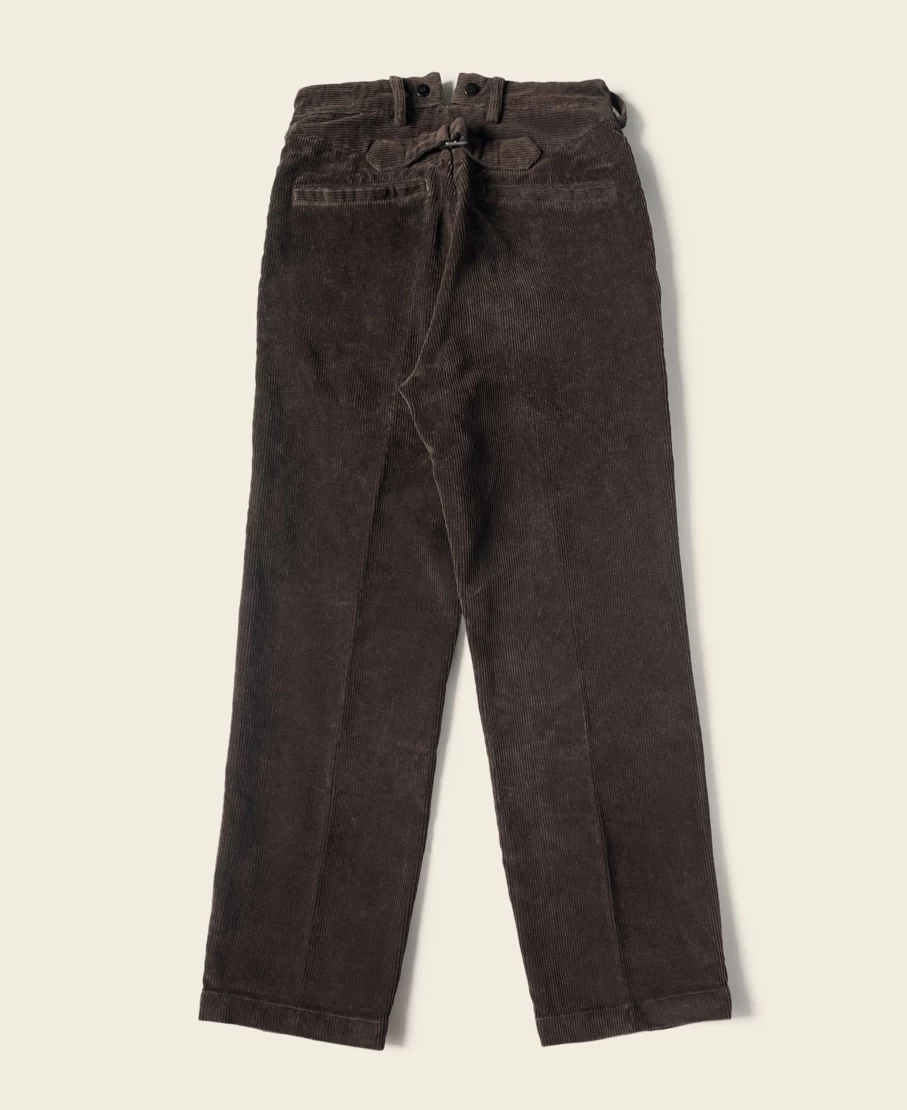 Bronson Men's 1920s Heavy-Duty Brown Corduroy Work Pants Vintage Style