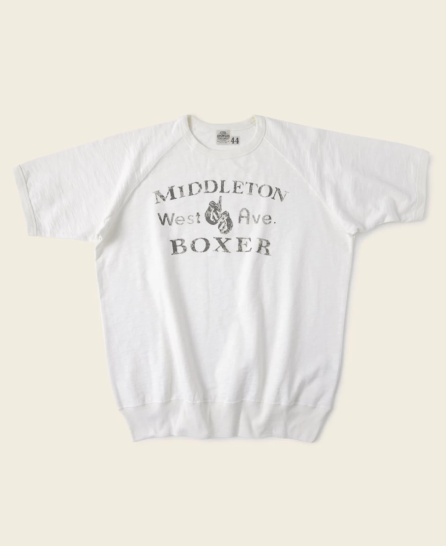 Bronson Men's Heavy Duty Boxer Training T-Shirt - White Athletic Workout Tee