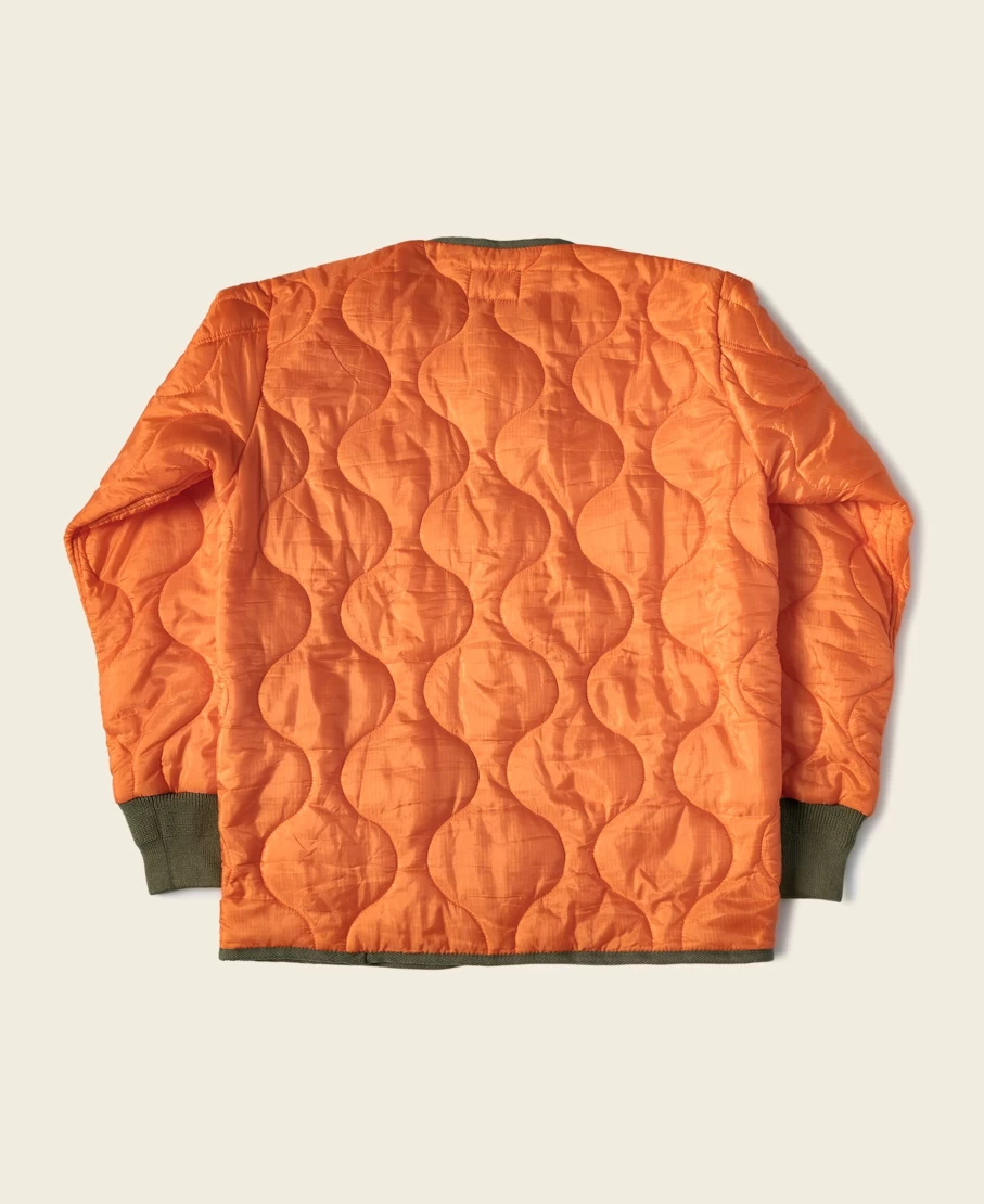 Bronson Men's Orange Military Quilted Ripstop Nylon Jacket - Tactical Padded Coat