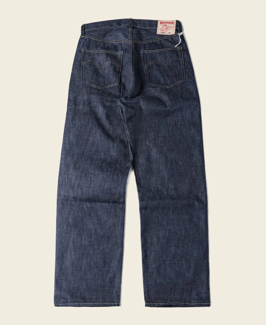 Bronson 1944 WWII Selvedge Denim Jeans for Men - Indigo Raw Denim Vintage Workwear Trousers