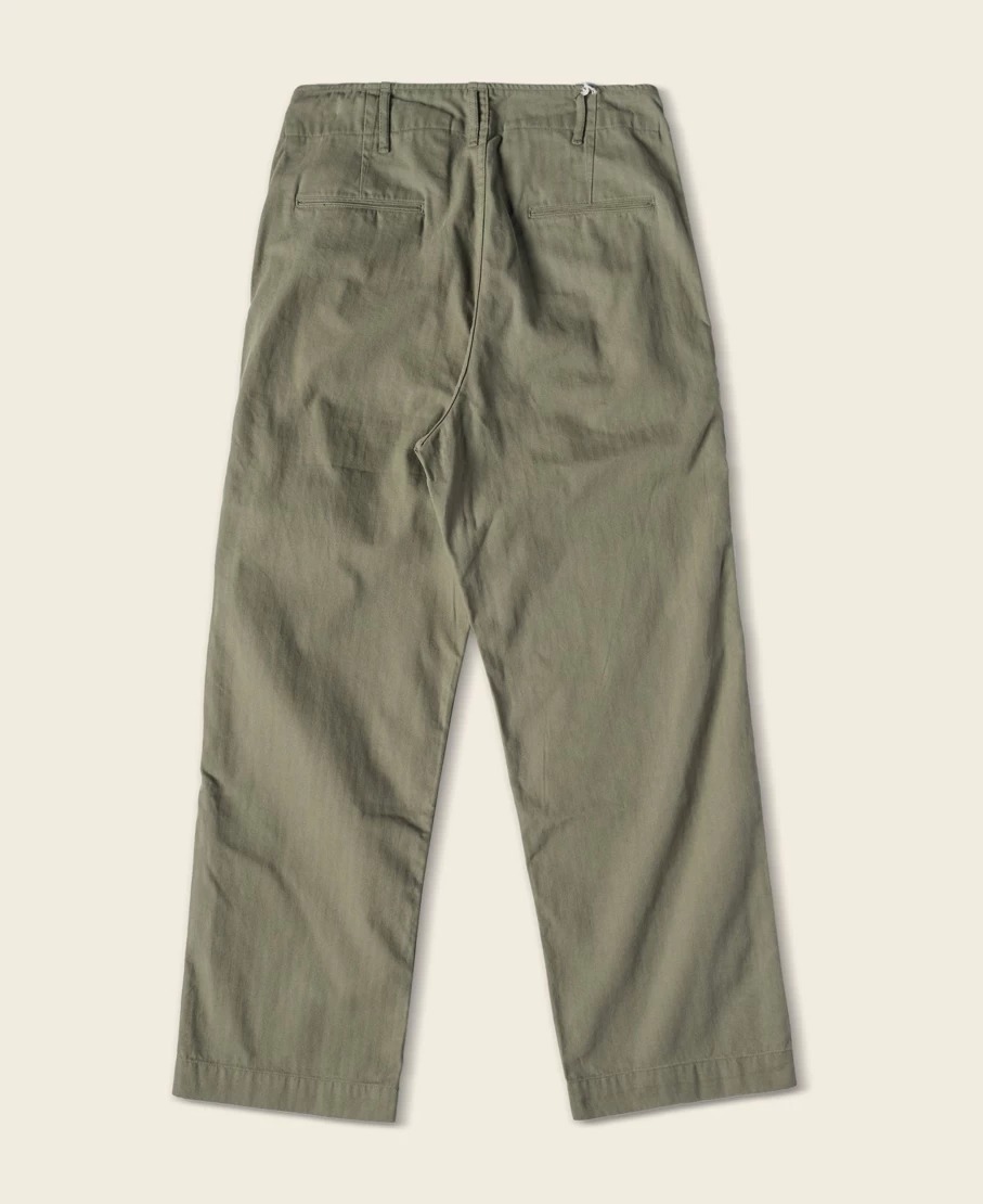 Bronson Men's Olive M-41 HBT Fatigue Trousers - US Army Style Military Pants