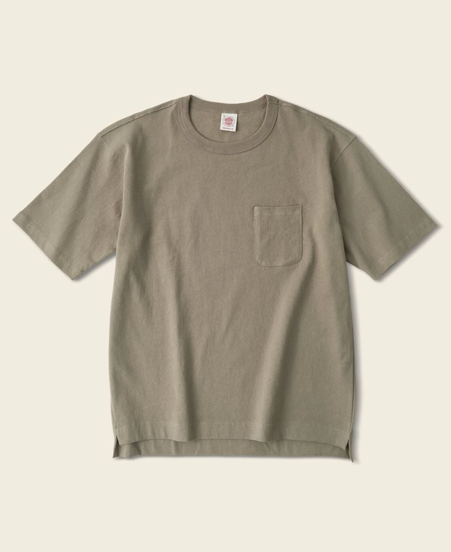 Bronson Men's Khaki Cotton Classic Pocket T-Shirt - 9.8 Oz Comfort Fit Crewneck Tee