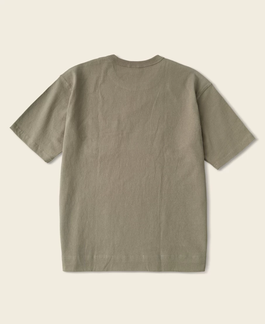Bronson Men's Khaki Cotton Classic Pocket T-Shirt - 9.8 Oz Comfort Fit Crewneck Tee