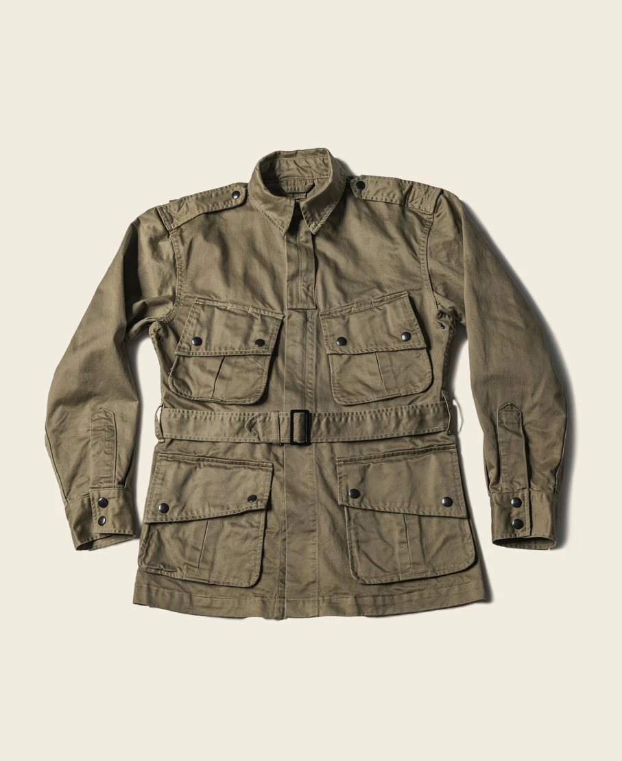 Bronson Men's M-42 Airborne Paratrooper Field Jacket in Khaki Olive - US Army Style Military Outerwear