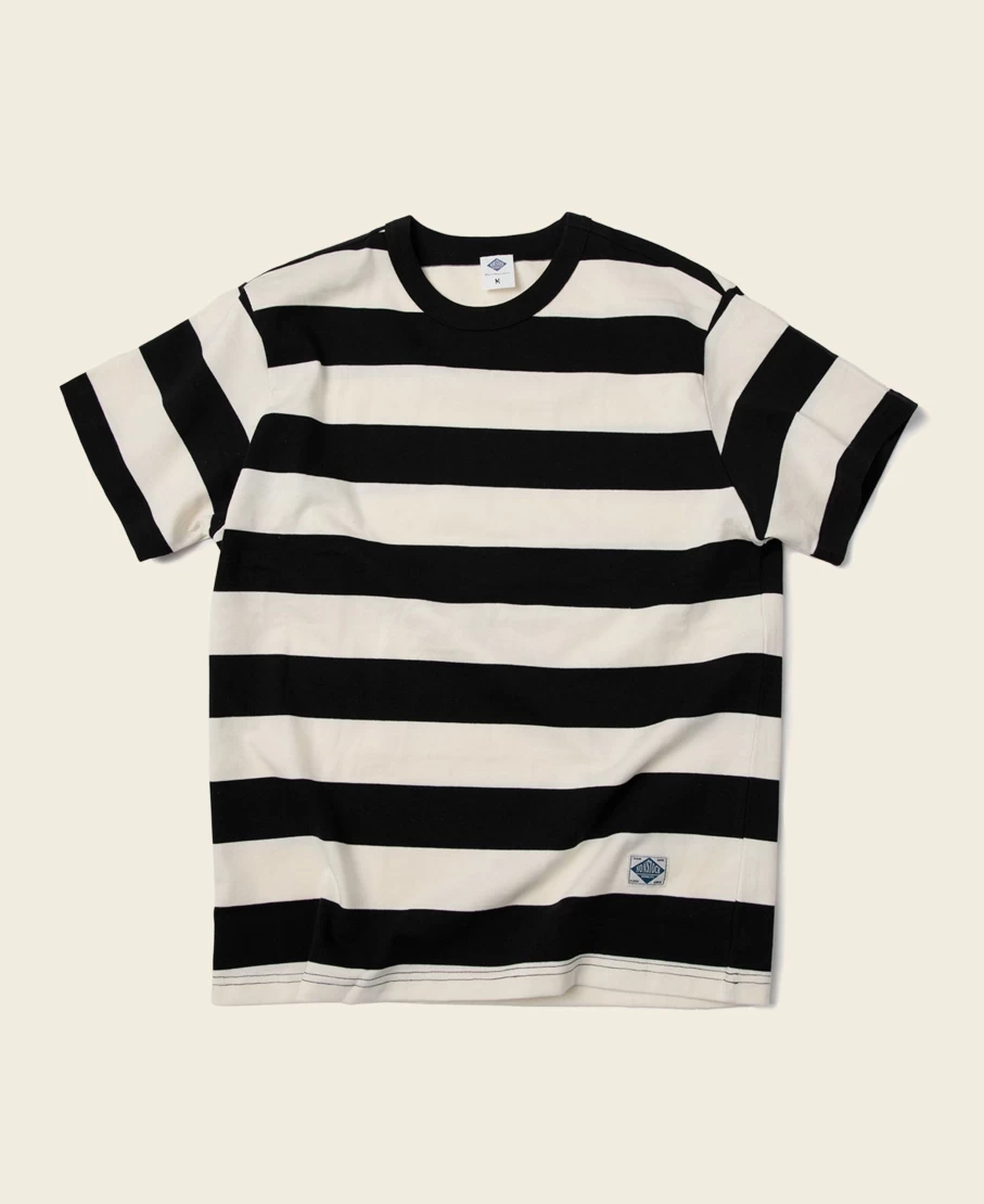 Bronson Men's Heavyweight Cotton Black & White Wide Striped T-Shirt