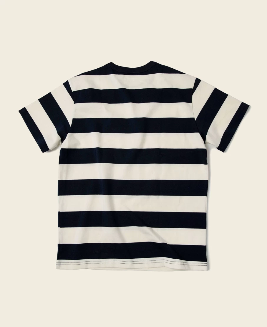 Bronson Men's Heavyweight Cotton Black & White Wide Striped T-Shirt