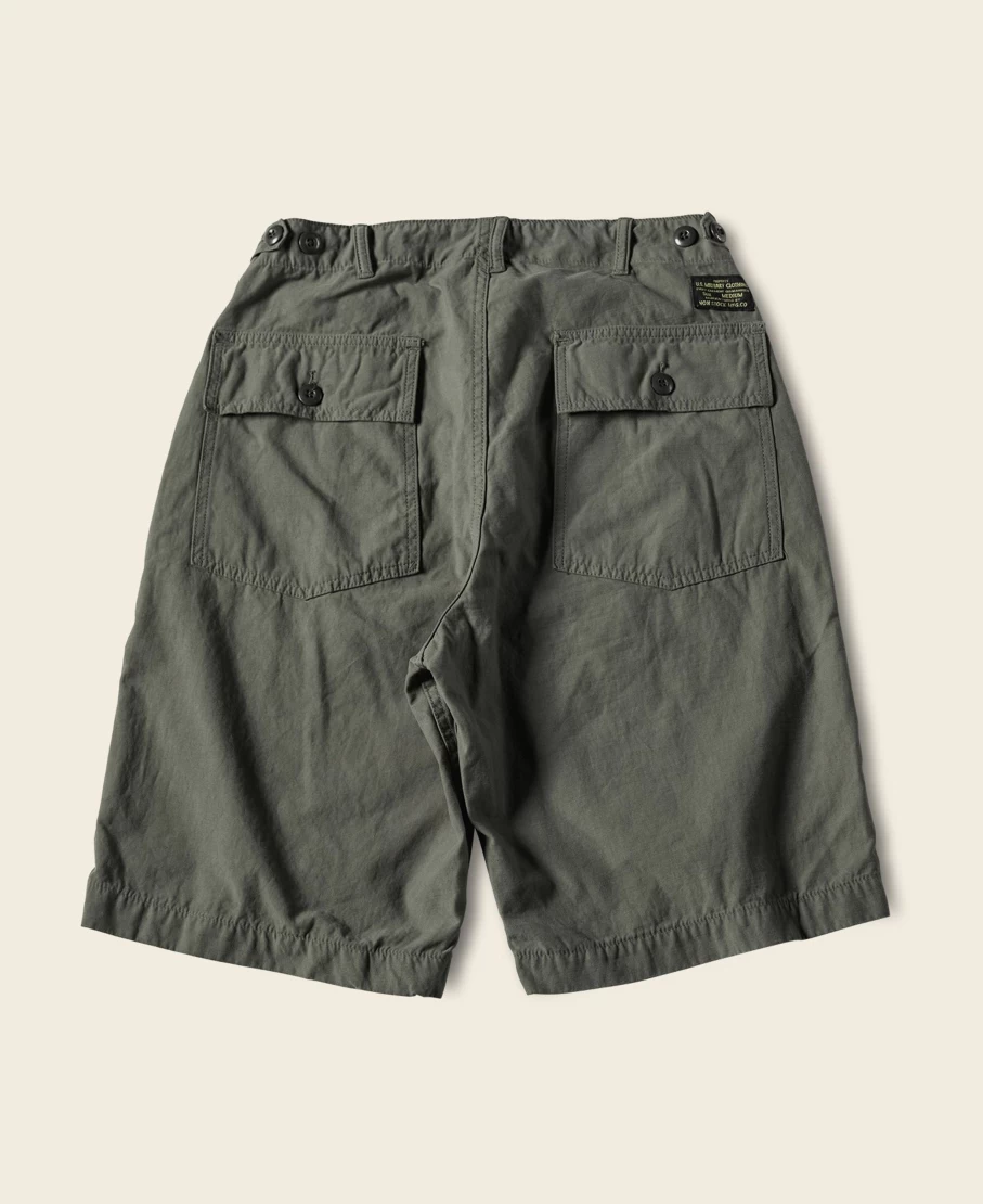 Bronson Men's Olive OG107 Fatigue Utility Shorts - Vietnam War Military Style
