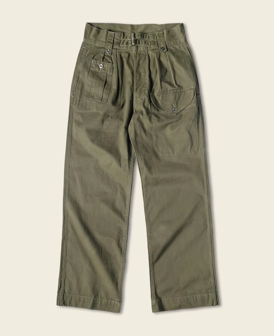 Bronson Olive Military Pants - 1943 British Army Gurkha Bermuda Style for Men