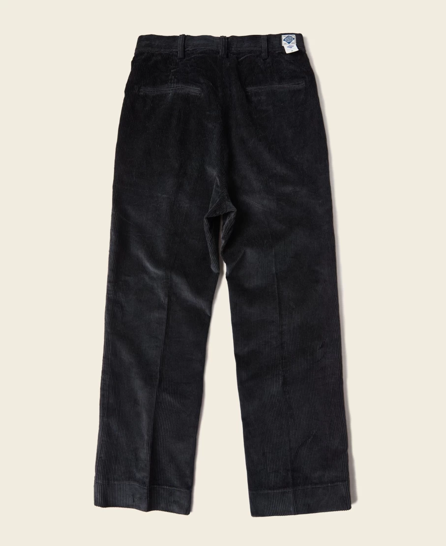 Bronson Men's Black 8 Wale Corduroy Trousers - 12.5 Oz Heavyweight Cotton Pants