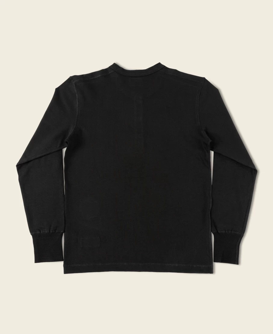 Bronson Men's Vintage Black Long Sleeve Henley Shirt