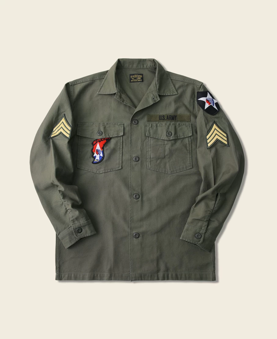 Bronson Men's Olive OG-107 Utility Shirt - Vietnam War US Army Style Fatigue Top