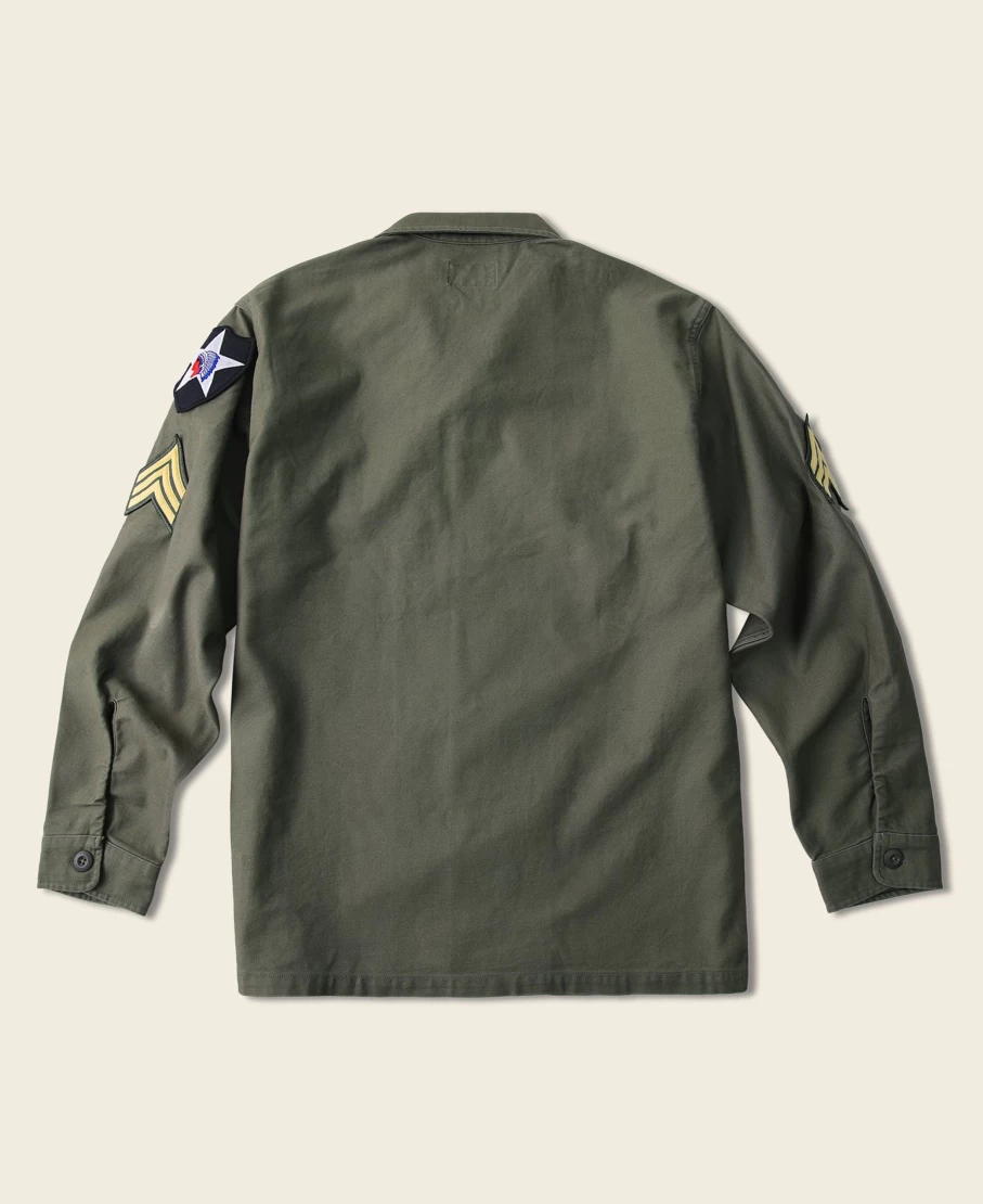 Bronson Men's Olive OG-107 Utility Shirt - Vietnam War US Army Style Fatigue Top
