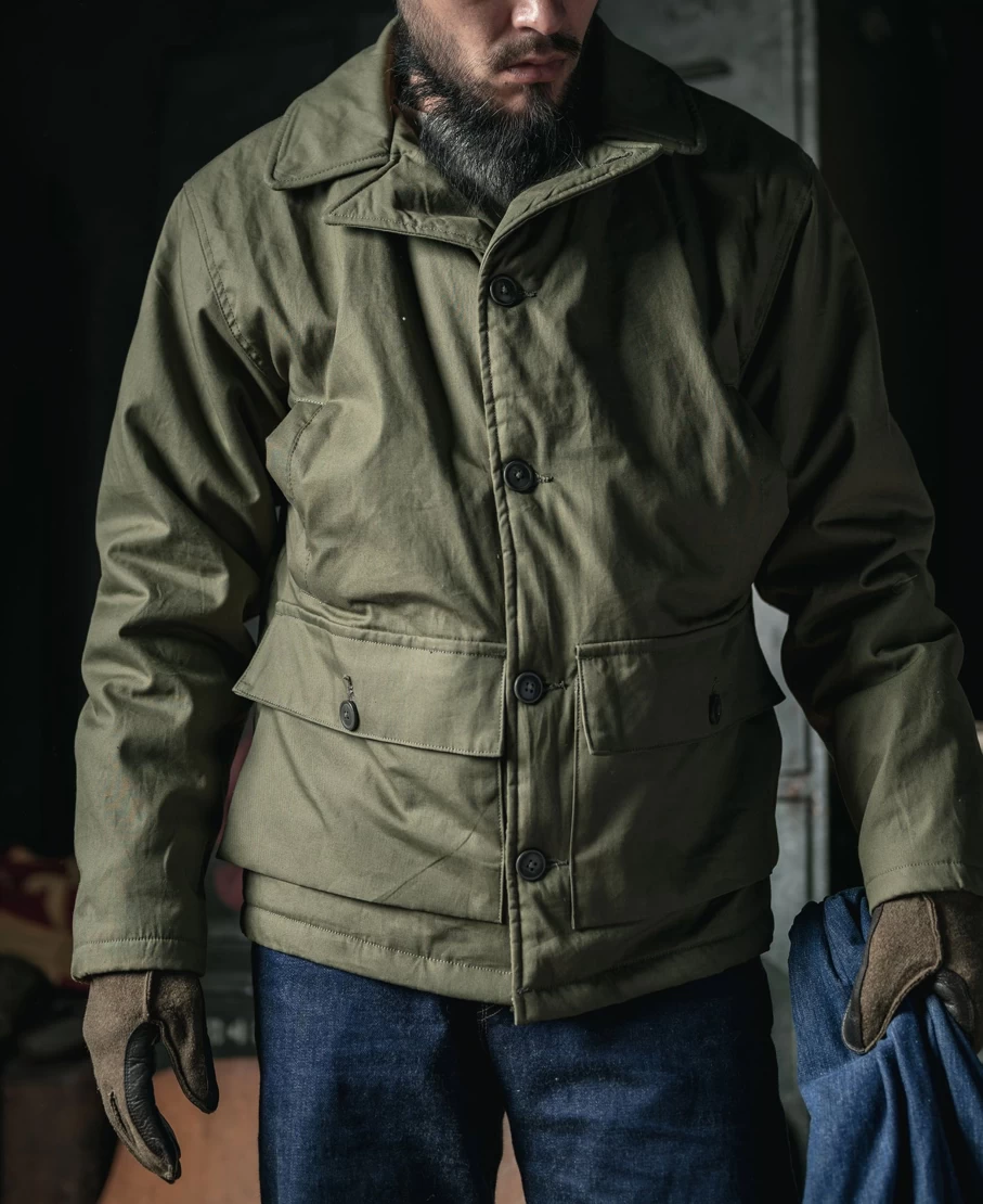 Bronson Men's AL-1 Olive Flight Jacket – US Navy Style Aviator Bomber Coat