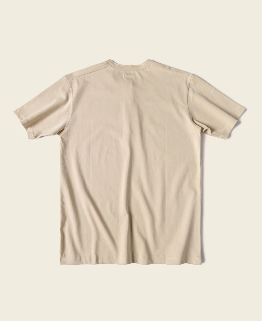 Bronson Men's Apricot Cotton Short Sleeve Henley T-Shirt - 10.6 Oz