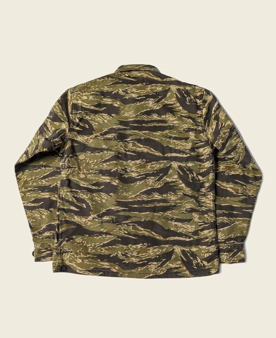 Bronson Men's Camo Golden Tiger Print Shirt - Military Style Top