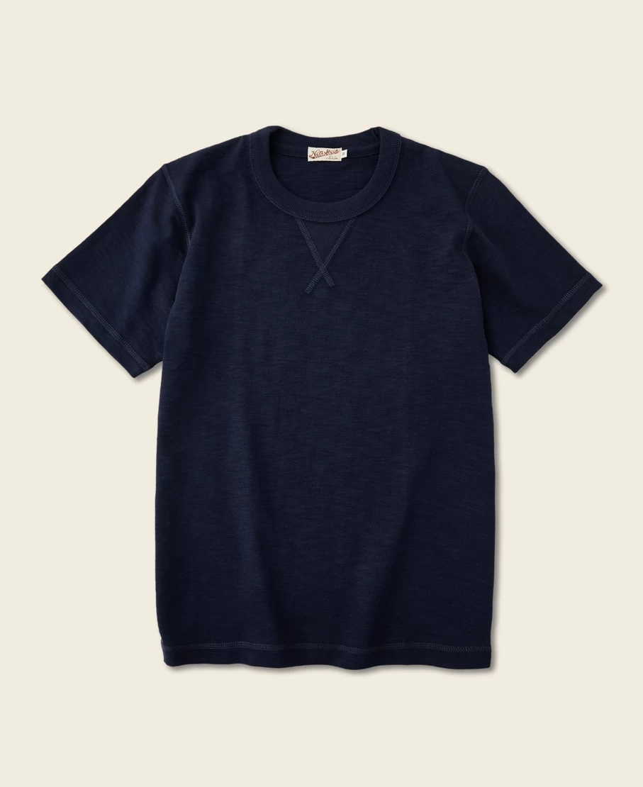 Bronson Men's Indigo 10.5 Oz US Cotton Tubular Gusset T-Shirt