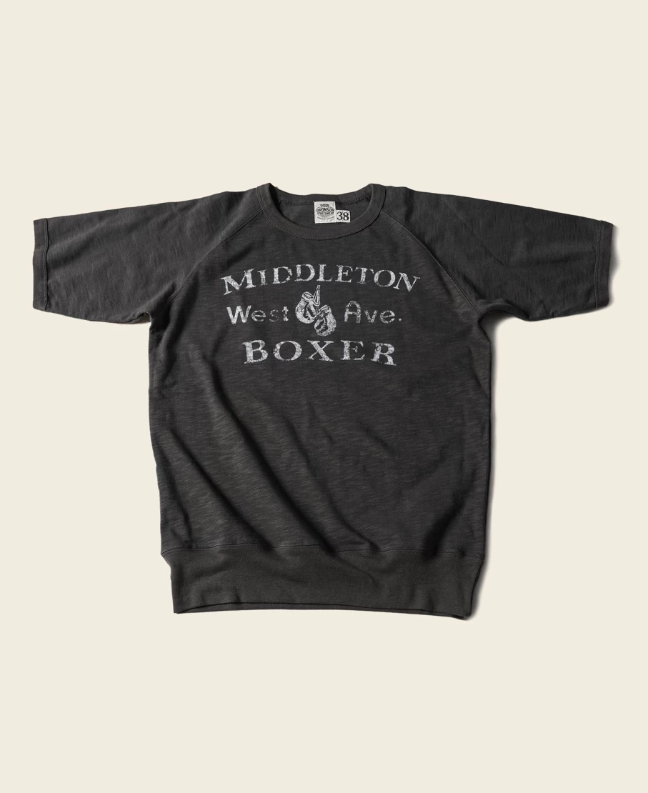 Bronson Men's Heavy Duty Boxer Training T-Shirt - Black Workout Tee for Physical Fitness